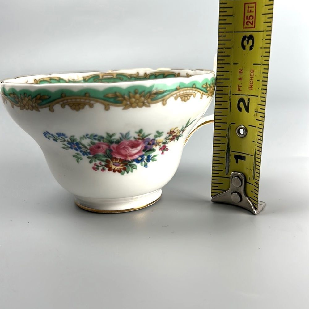 Vintage Coalport "MONTROSE Green" Tea Cup with Saucer Porcelain England - Picture 14 of 14
